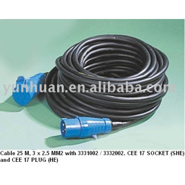 CEE Cable Power cable extension portable Cee 17 standard CE VDE approval